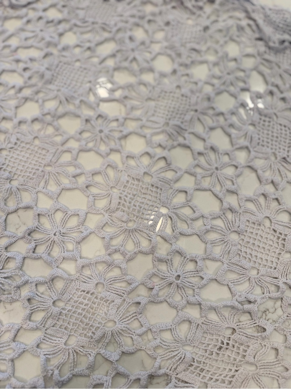 Lace Crochet Floral Overlay